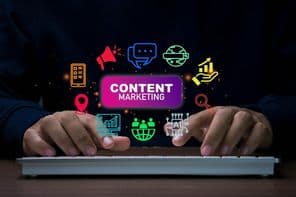 Creating content marketing with a computer.