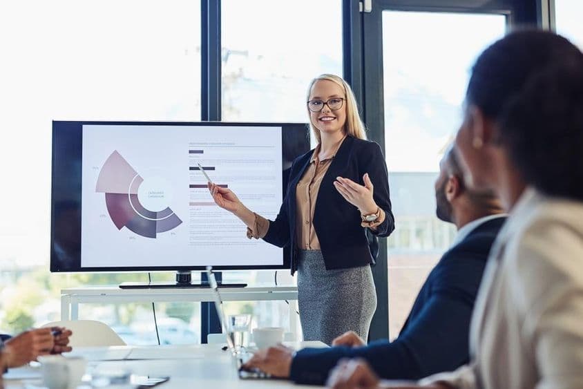 Presentation for financial profit, infographic or growth statistics.